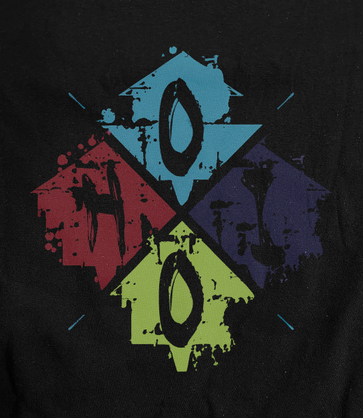 OHIO 4-Color Ink Stamp on Dark T-Shirt