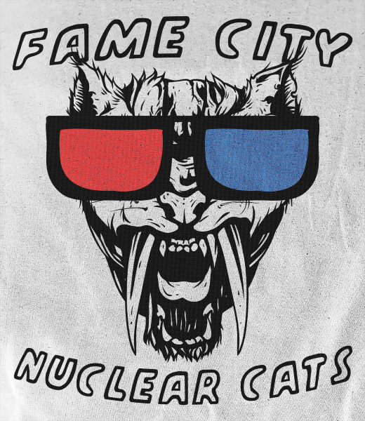 Fame City Nuclear Cats on Sand T-Shirt