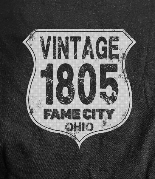 Fame City Vintage Sign on Dark T-Shirt