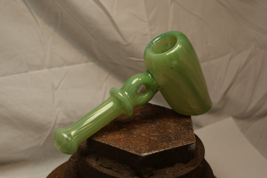 Color Changing Silver Fumed Donut Hole GLASS HAMMER bubbler