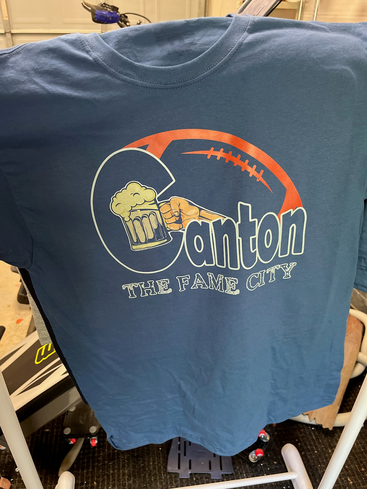 Canton - The Fame City on a Blue Tee