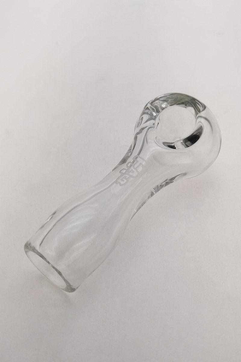 TAG - 4.5" Clear Spoon Pipe w/ Large Carb and Mouth Piece