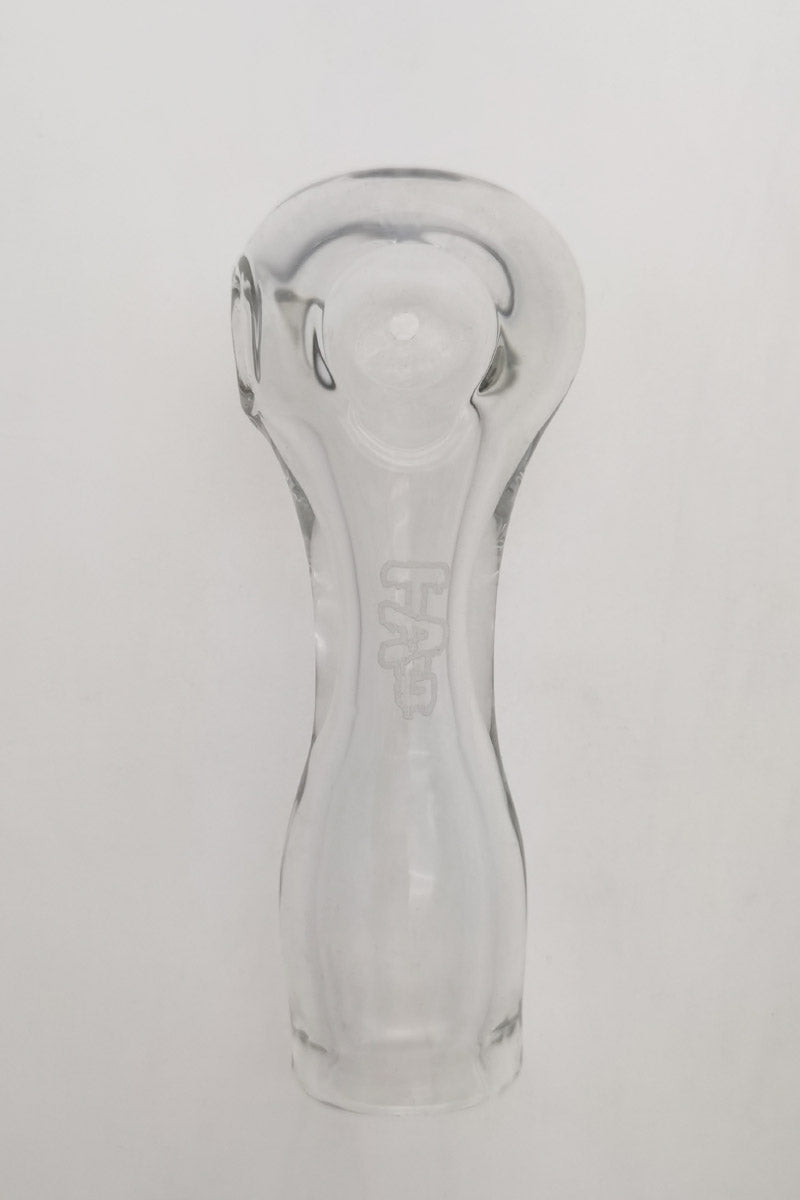 TAG - 4.5" Clear Spoon Pipe w/ Large Carb and Mouth Piece