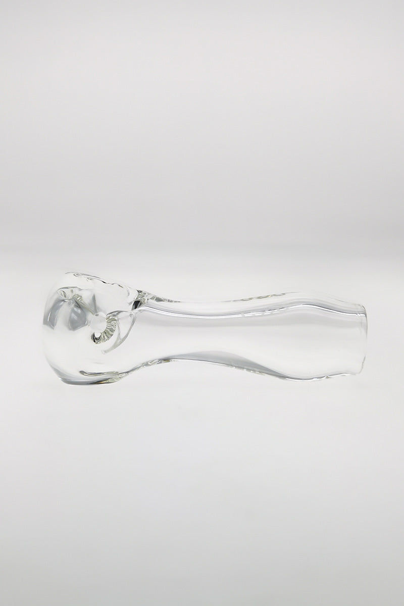 TAG - 4.5" Clear Spoon Pipe w/ Large Carb and Mouth Piece