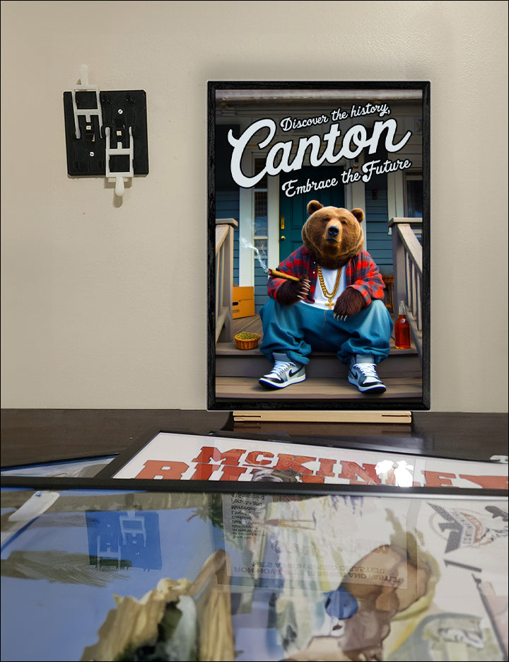 Local Visit Canton Poster Bear on the Porch Print