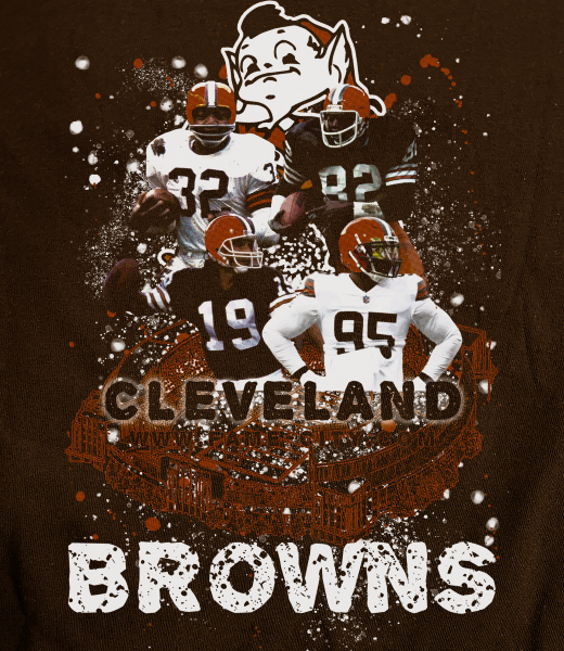 Cleveland Football The Legends on Brown T-Shirt