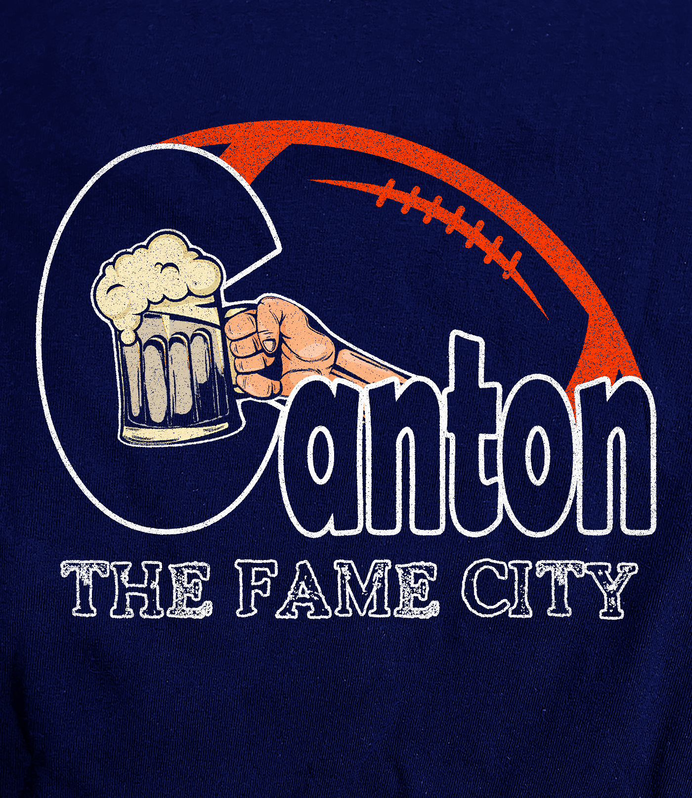 Canton - The Fame City on a Blue Tee