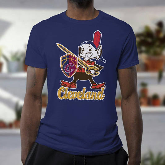 Cleveland Sports Logo on a Dark Blue Tee