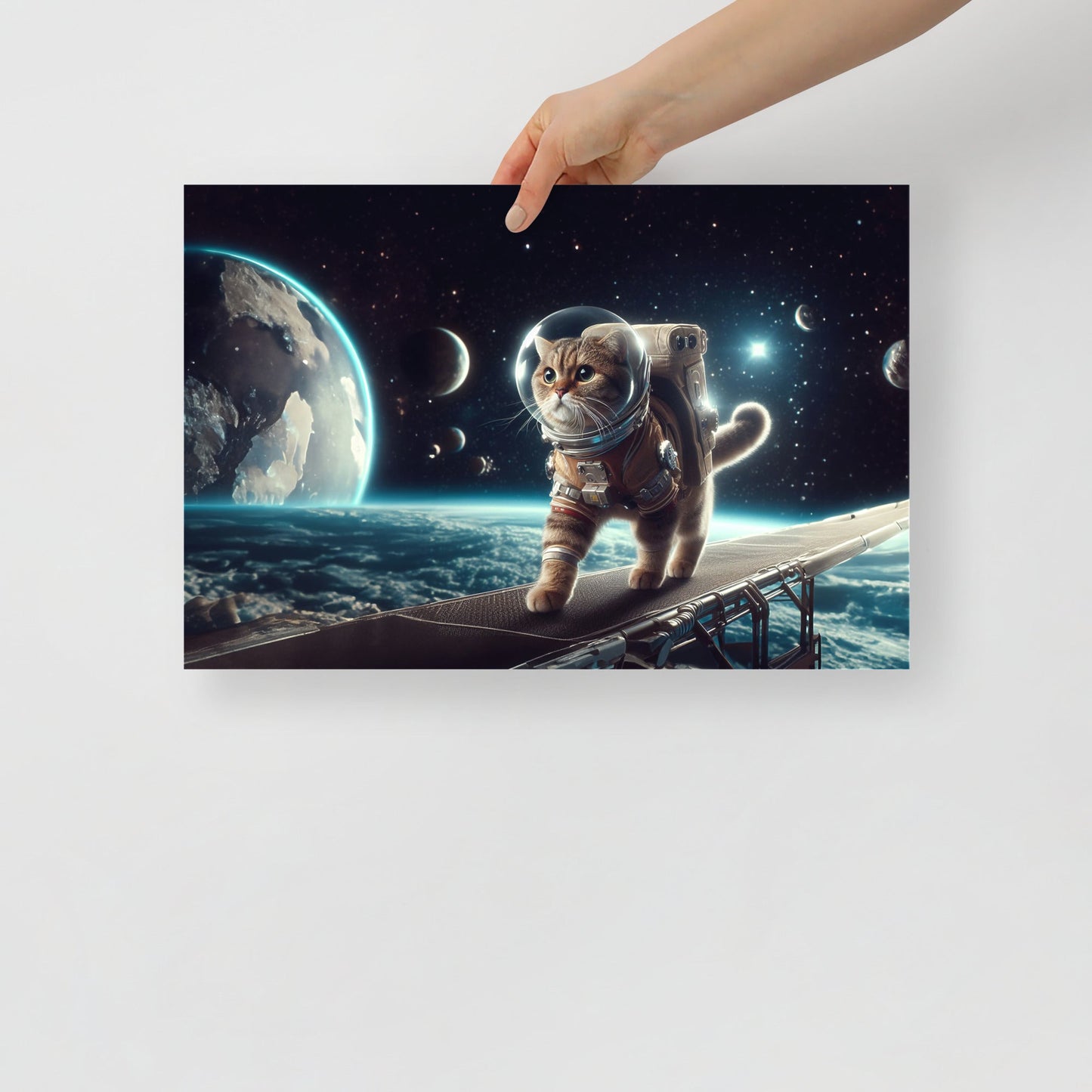 Surreal Space Cat 1 Poster Print