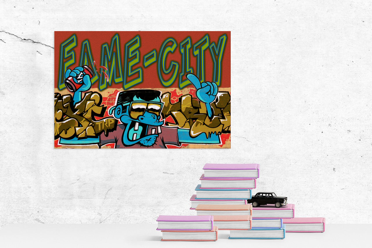 Local Fame City Graffiti Guy Poster Print