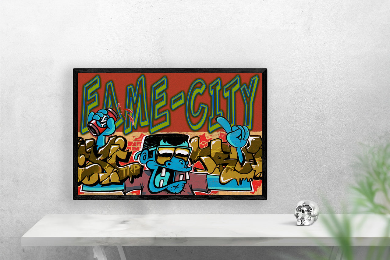 Local Fame City Graffiti Guy Poster Print