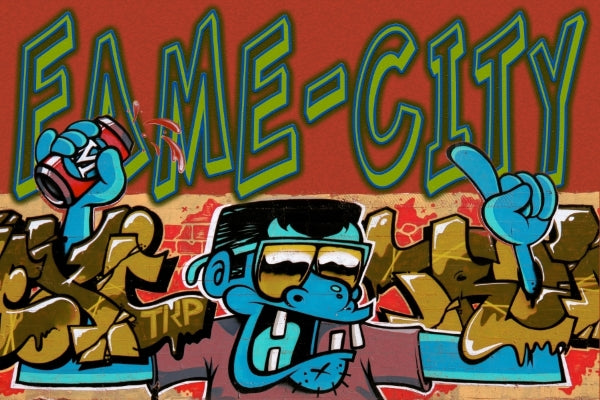 Local Fame City Graffiti Guy Poster Print