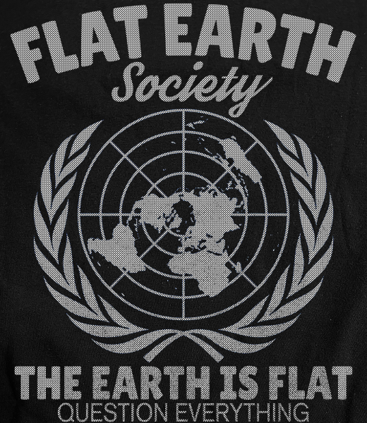 Flat Earth Society on Dark T-Shirt