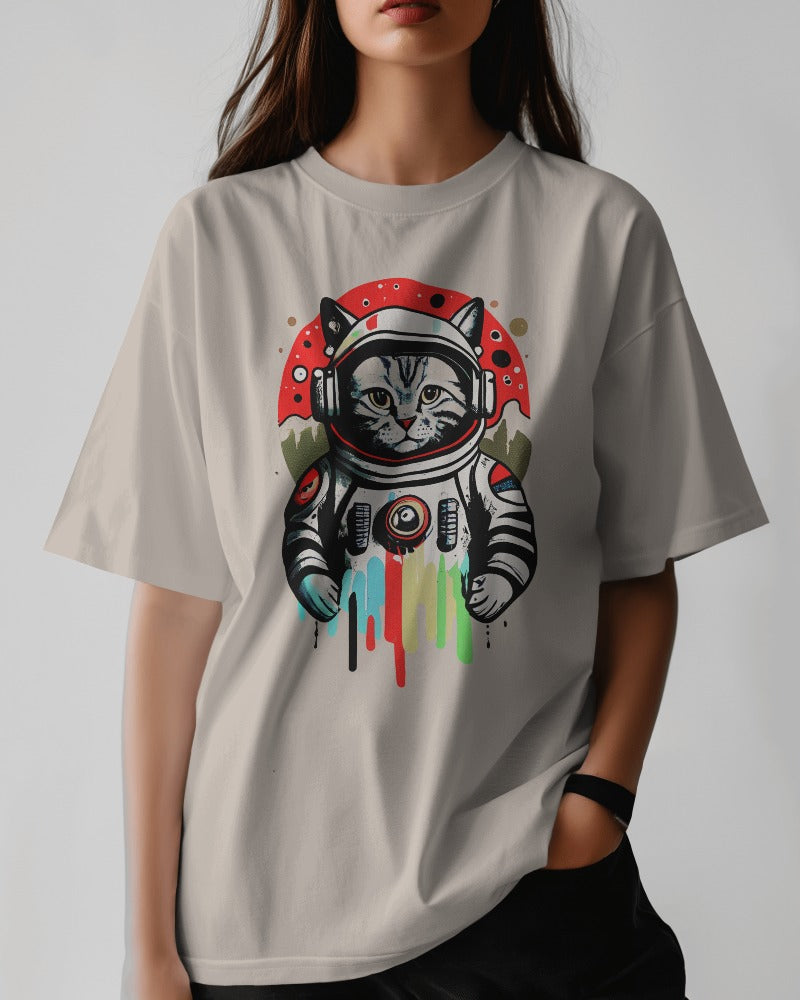 Space Cat 1 on Sand Shirt