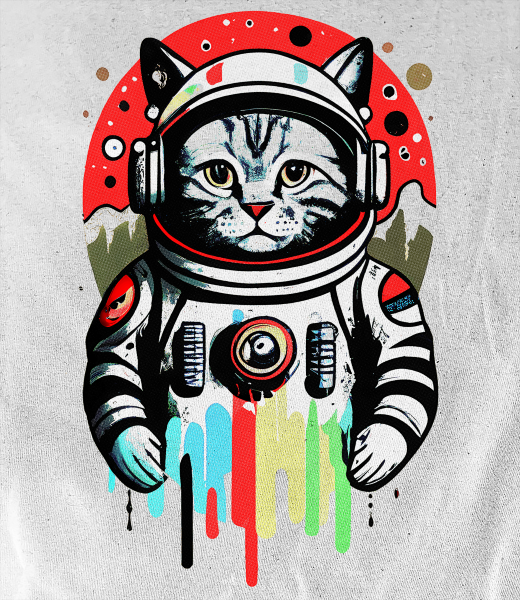 Space Cat 1 on Sand Shirt