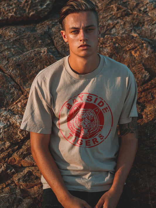 Bayside Tigers Vintage Logo on Sand T-Shirt